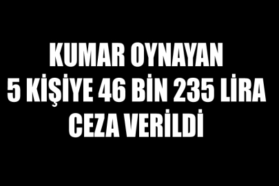 Kumar Oynayan 5 Kişiye 46 Bin 235 Lira Ceza Verildi