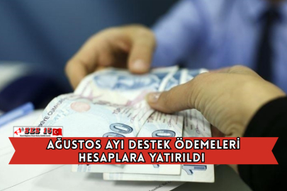 Ağustos Ayı Destek Ödemeleri Hesaplara Yatırıldı