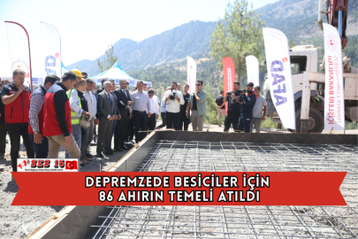Depremzede Besiciler İçin 86 Ahırın Temeli Atıldı