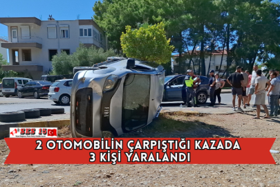 2 Otomobilin Çarpıştığı Kazada 3 Kişi Yaralandı