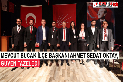 Mevcut Bucak İlçe Başkanı Ahmet Sedat Oktay, Güven Tazeledi