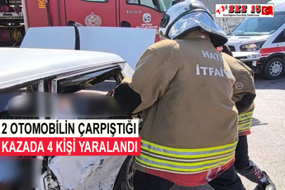 2 Otomobilin Çarpıştığı Kazada 4 Kişi Yaralandı