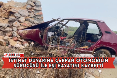 İstinat Duvarına Çarpan Otomobilin Sürücüsü İle Eşi Hayatını Kaybetti