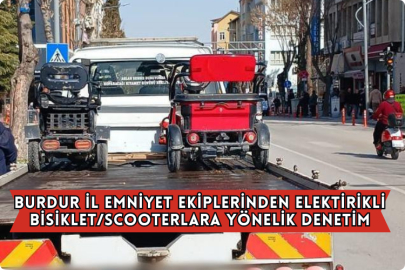 Burdur İl Emniyet Ekiplerinden Elektirikli Bisiklet/Scooterlara Yönelik Denetim