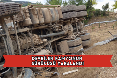 Devrilen Kamyonun Sürücüsü Yaralandı