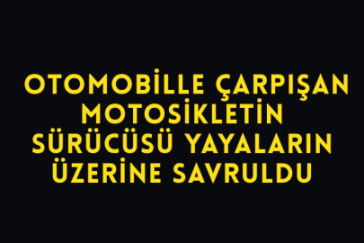 Otomobille Çarpışan Motosikletin Sürücüsü Yayaların Üzerine Savruldu
