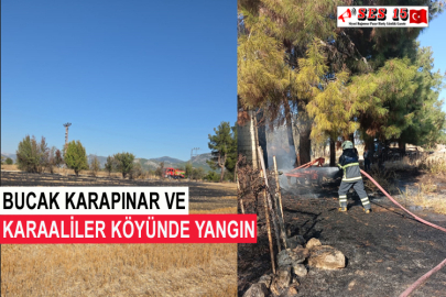 Bucak Karapınar Ve Karaaliler Köyünde Yangın