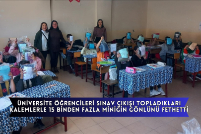 Üniversite Öğrencileri Sınav Çıkışı Topladıkları Kalemlerle 15 Binden Fazla Miniğin Gönlünü Fethetti