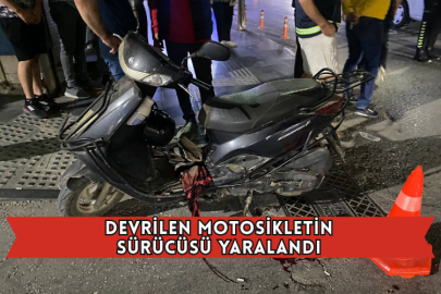 Devrilen Motosikletin Sürücüsü Yaralandı