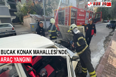 Bucak Konak Mahallesinde Araç Yangını
