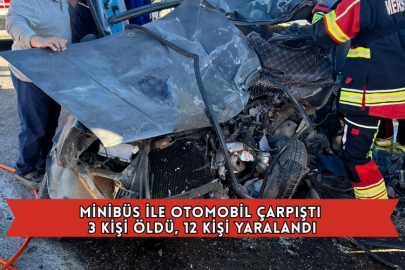 Minibüs İle Otomobil Çarpıştı, 3 Kişi Öldü, 12 Kişi Yaralandı