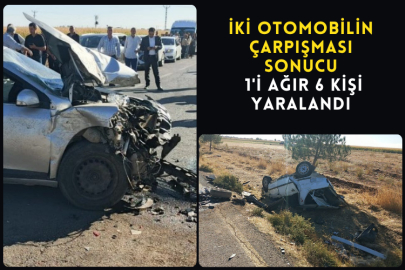 İki Otomobilin Çarpışması Sonucu 1'i Ağır 6 Kişi Yaralandı