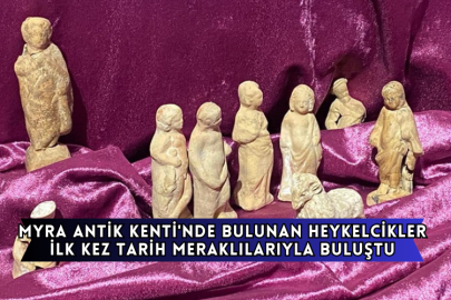 Myra Antik Kenti'nde Bulunan Heykelcikler İlk Kez Tarih Meraklılarıyla Buluştu