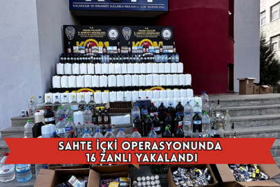 Sahte İçki Operasyonunda 16 Zanlı Yakalandı