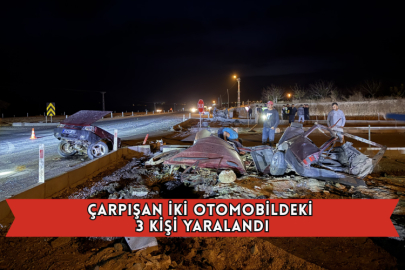 Çarpışan İki Otomobildeki 3 Kişi Yaralandı