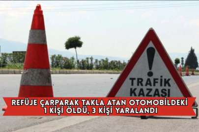 Refüje Çarparak Takla Atan Otomobildeki 1 Kişi Öldü, 3 Kişi Yaralandı