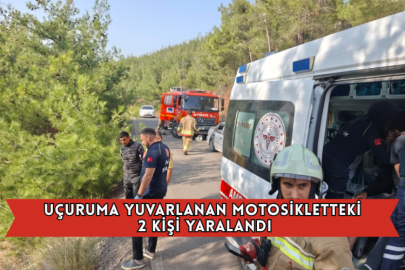 Uçuruma Yuvarlanan Motosikletteki 2 Kişi Yaralandı