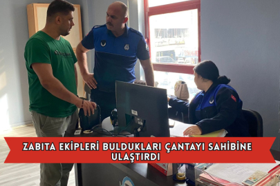  Zabıta Ekipleri Buldukları Çantayı Sahibine Ulaştırdı