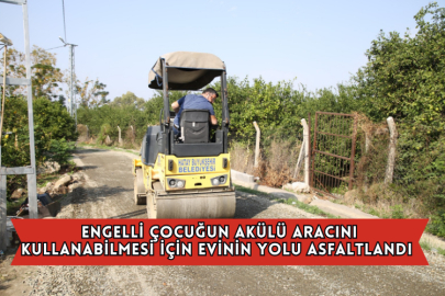 Engelli Çocuğun Akülü Aracını Kullanabilmesi İçin Evinin Yolu Asfaltlandı