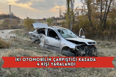 İki Otomobilin Çarpıştığı Kazada 4 Kişi Yaralandı