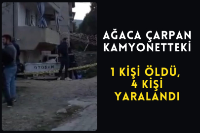 Ağaca Çarpan Kamyonetteki 1 Kişi Öldü, 4 Kişi Yaralandı