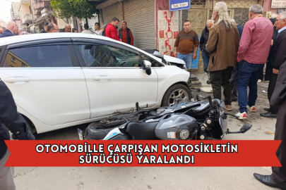 Otomobille Çarpışan Motosikletin Sürücüsü Yaralandı