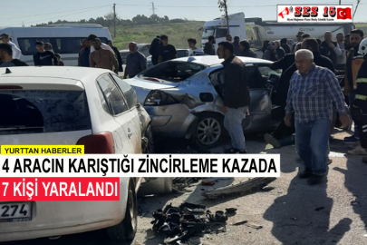 4 Aracın Karıştığı Zincirleme Kazada 7 Kişi Yaralandı