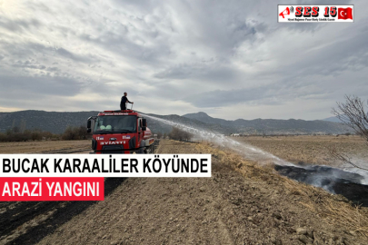 Bucak Karaaliler Köyünde Arazi Yangını