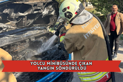 Yolcu Minibüsünde Çıkan Yangın Söndürüldü