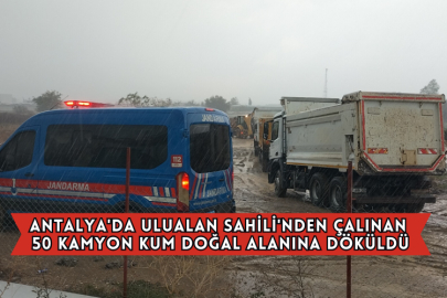 Antalya'da Ulualan Sahili'nden Çalınan 50 Kamyon Kum Doğal Alanına Döküldü