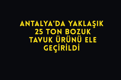 Antalya'da Yaklaşık 25 Ton Bozuk Tavuk Ürünü Ele Geçirildi