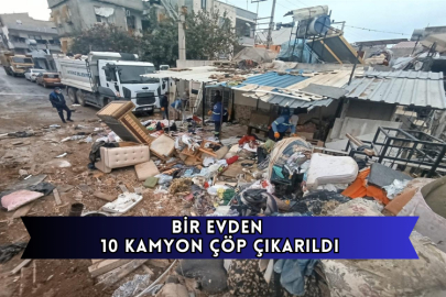 Bir Evden 10 Kamyon Çöp Çıkarıldı