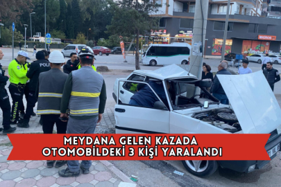 Meydana Gelen Kazada Otomobildeki 3 Kişi Yaralandı