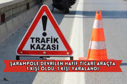  Şarampole Devrilen Hafif Ticari Araçta 1 Kişi Öldü, 1 Kişi Yaralandı
