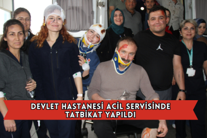 Devlet Hastanesi Acil Servisinde Tatbikat Yapıldı