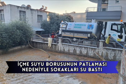 İçme Suyu Borusunun Patlaması Nedeniyle Sokakları Su Bastı