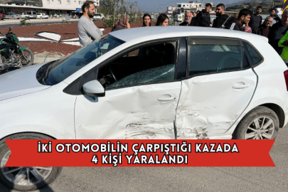 İki Otomobilin Çarpıştığı Kazada 4 Kişi Yaralandı