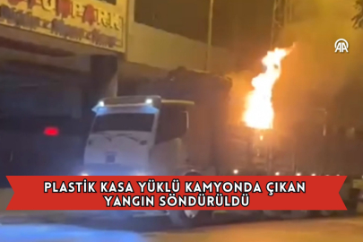 Plastik Kasa Yüklü Kamyonda Çıkan Yangın Söndürüldü