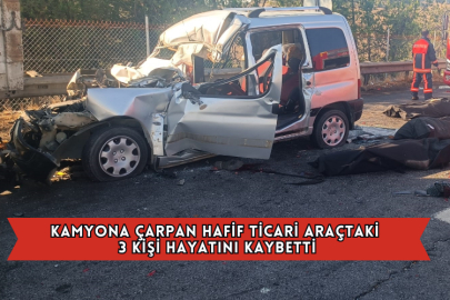Kamyona Çarpan Hafif Ticari Araçtaki 3 Kişi Hayatını Kaybetti