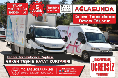 Mobil Kanser Tarama Araçları Ağlasun İlçesinde 5 Aralık’a Kadar Hizmet Verecek