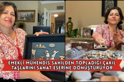 Emekli Mühendis Sahilden Topladığı Çakıl Taşlarını Sanat Eserine Dönüştürüyor