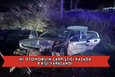 İki Otomobilin Çarpıştığı Kazada 8 Kişi Yaralandı