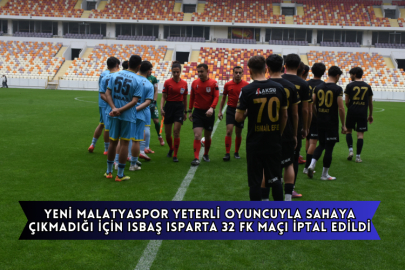 Yeni Malatyaspor Yeterli Oyuncuyla Sahaya Çıkmadığı İçin Isbaş Isparta 32 FK Maçı İptal Edildi