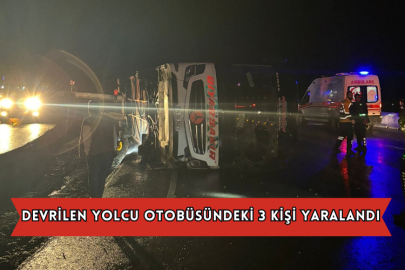 Devrilen Yolcu Otobüsündeki 3 Kişi Yaralandı