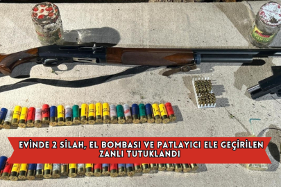 Evinde 2 Silah, El Bombası Ve Patlayıcı Ele Geçirilen Zanlı Tutuklandı