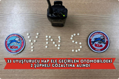 33 Uyuşturucu Hap Ele Geçirilen Otomobildeki 2 Şüpheli Gözaltına Alındı