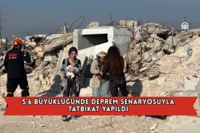 5,6 Büyüklüğünde Deprem Senaryosuyla Tatbikat Yapıldı