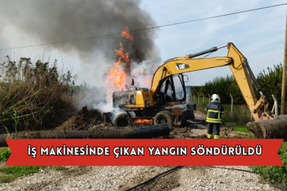 İş Makinesinde Çıkan Yangın Söndürüldü