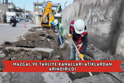 Mazgal Ve Tahliye Kanalları Atıklardan Arındırıldı