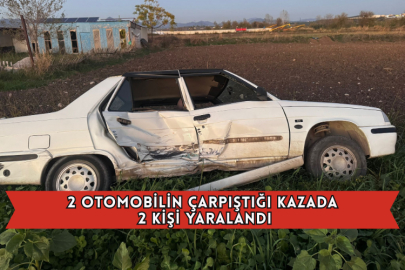 2 Otomobilin Çarpıştığı Kazada 2 Kişi Yaralandı
